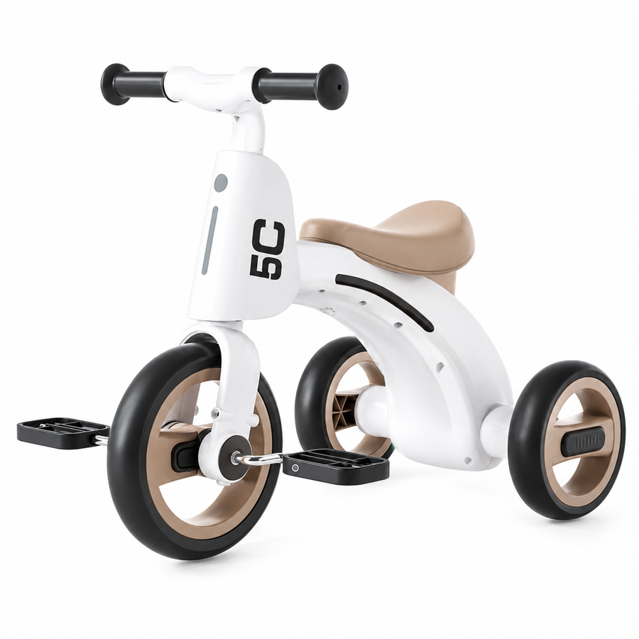 Kids Premium Tricycle | White & Beige | Ages 2–5